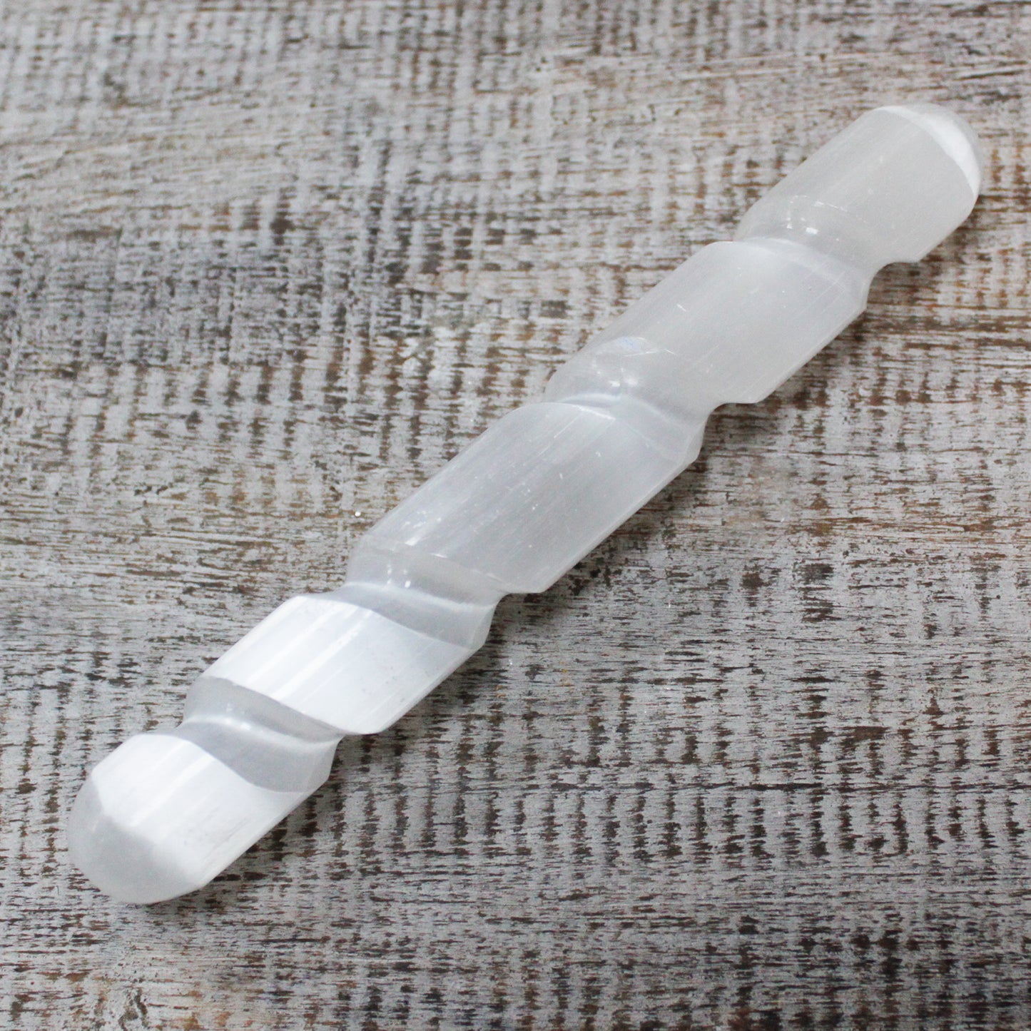 Varita Espiral deSselenita - 16 cm (Ambos extremos redondos)