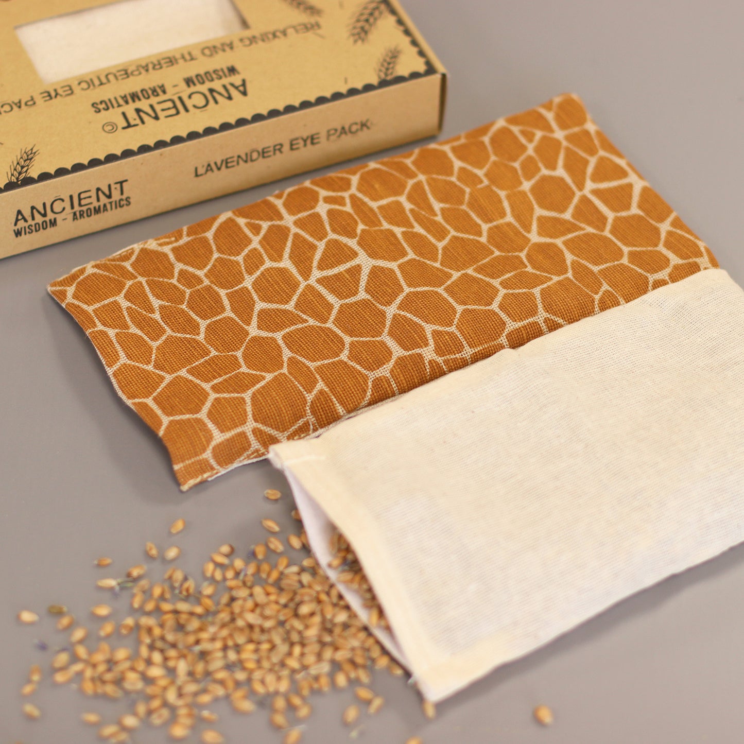 Almohada para los ojos de algodón natural lavanda y juco en caja de regalo - Jirafa Madagascar