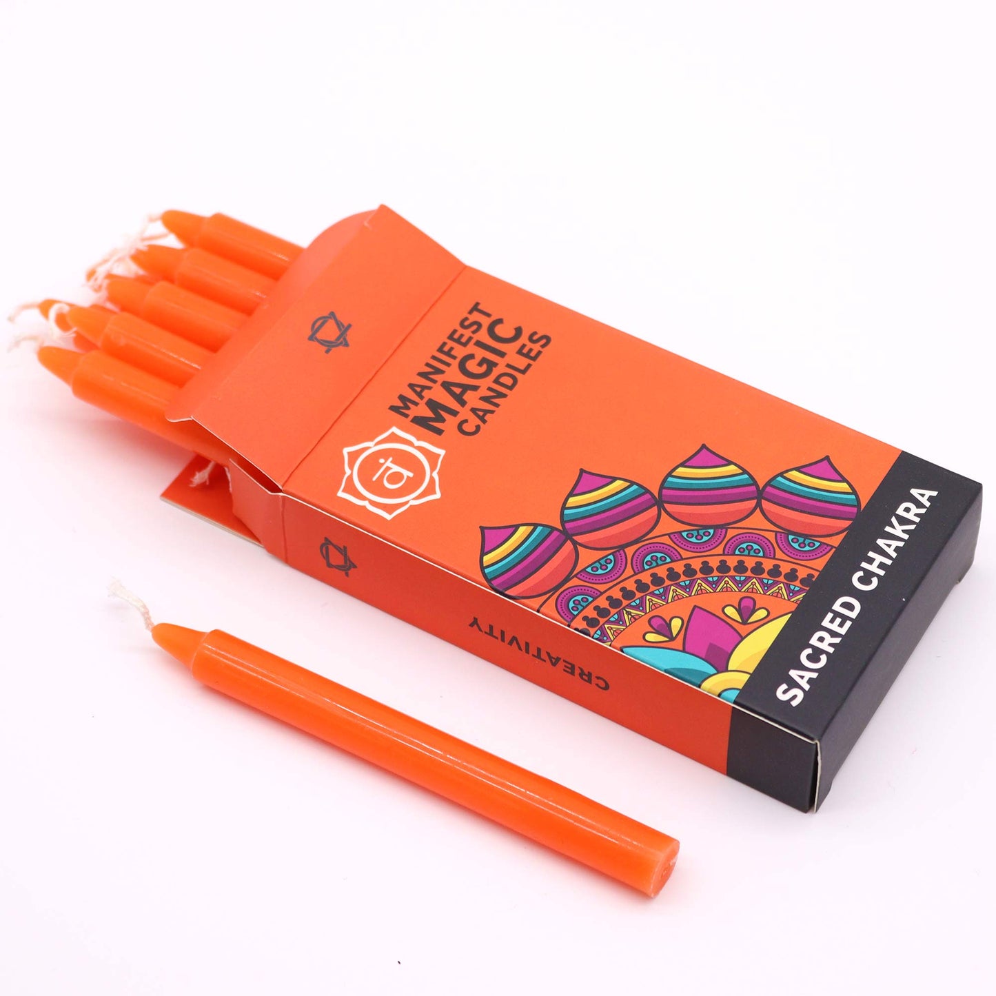 Velas Chakra Sacro (pack de 12) -Naranja-