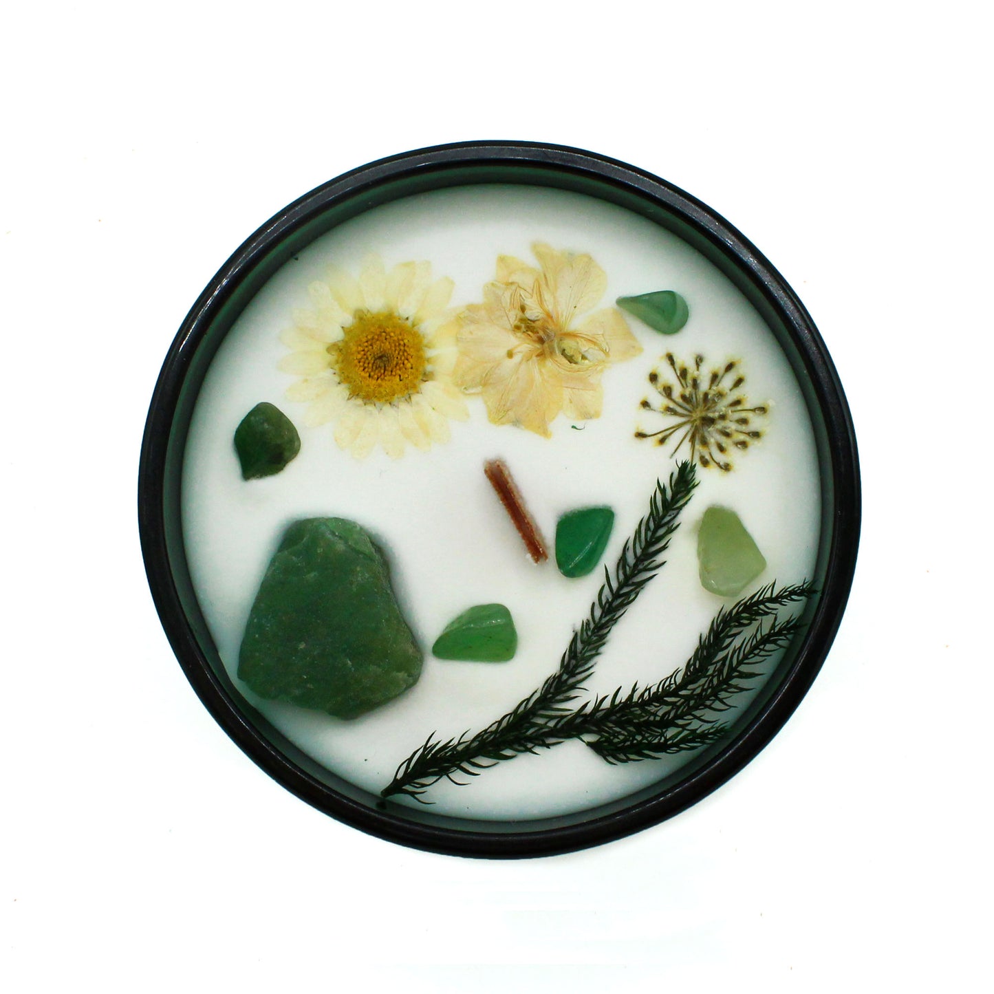 Vela Flor Mágica con mineral. El Mago.