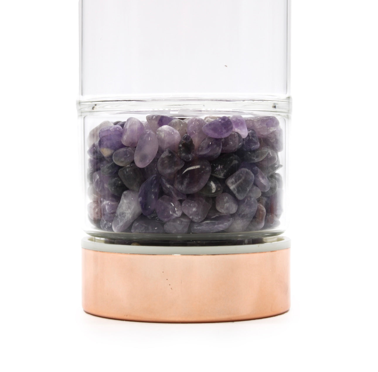 Botella de cristal para té y elixir de amatista