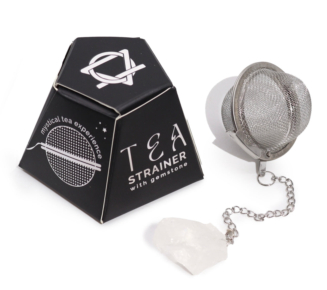 Colador de té con cristal de roca