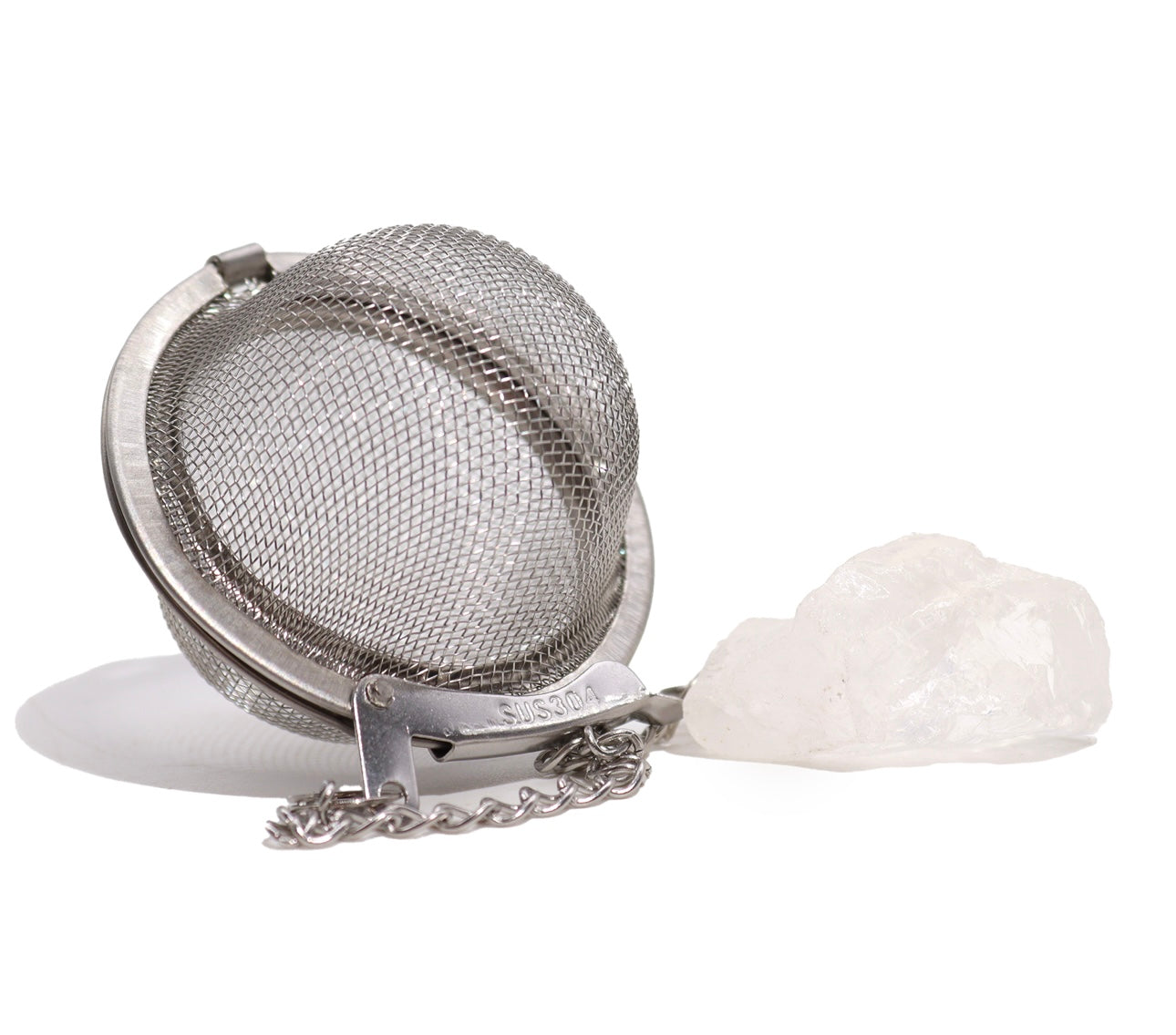 Colador de té con cristal de roca