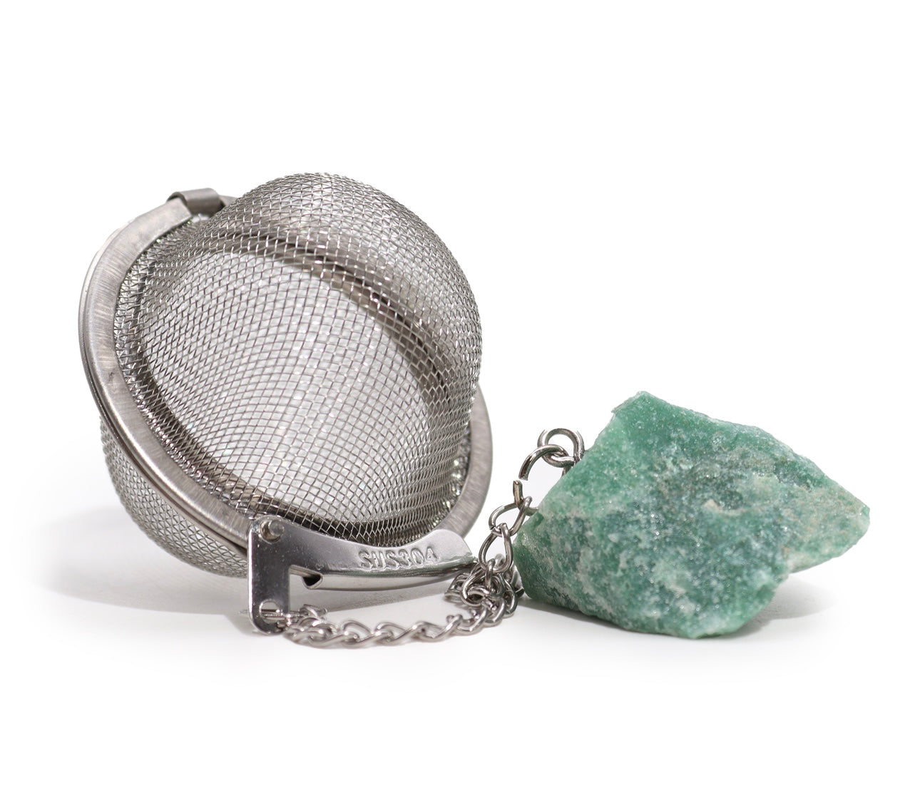 Colador de té con aventurina verde