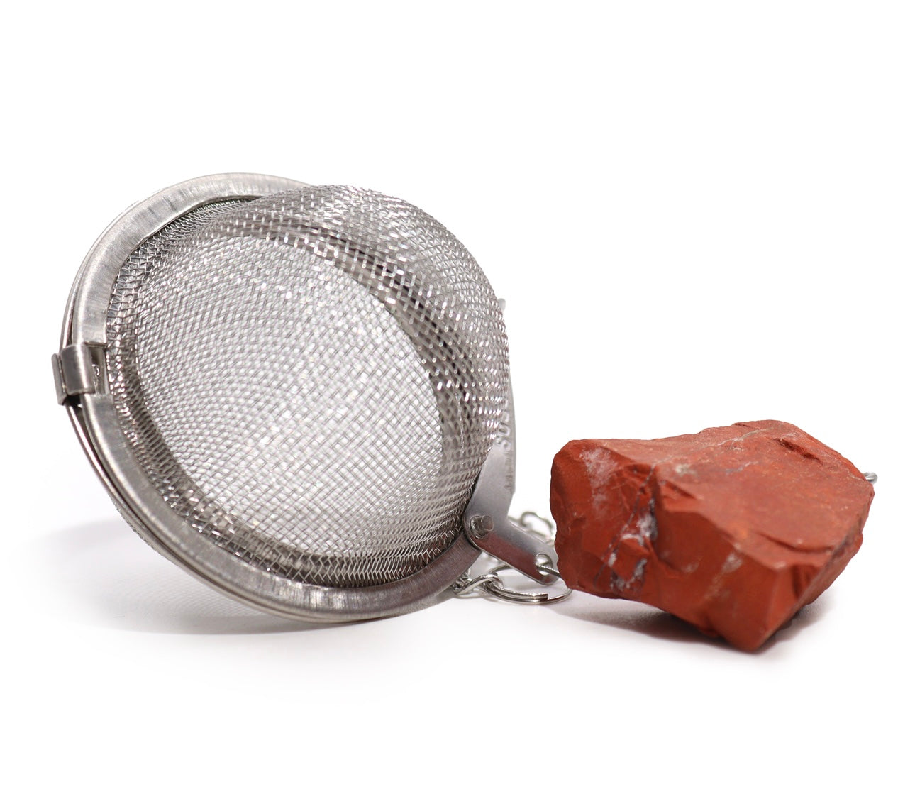 Colador de té con jaspe rojo