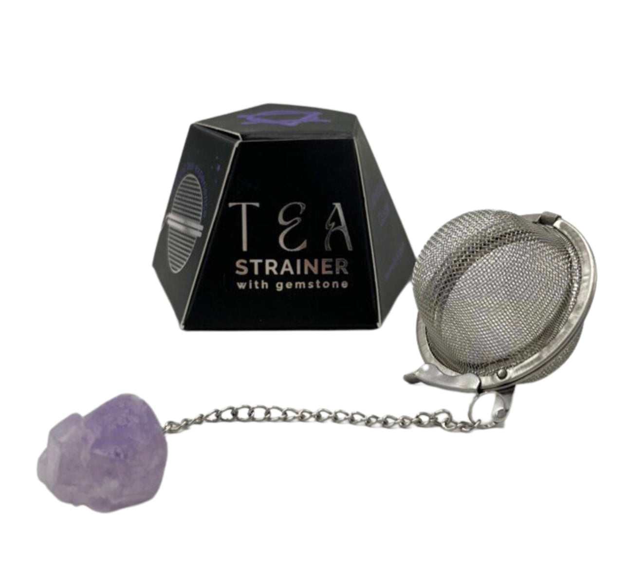Colador de té con Racimo de amatista.