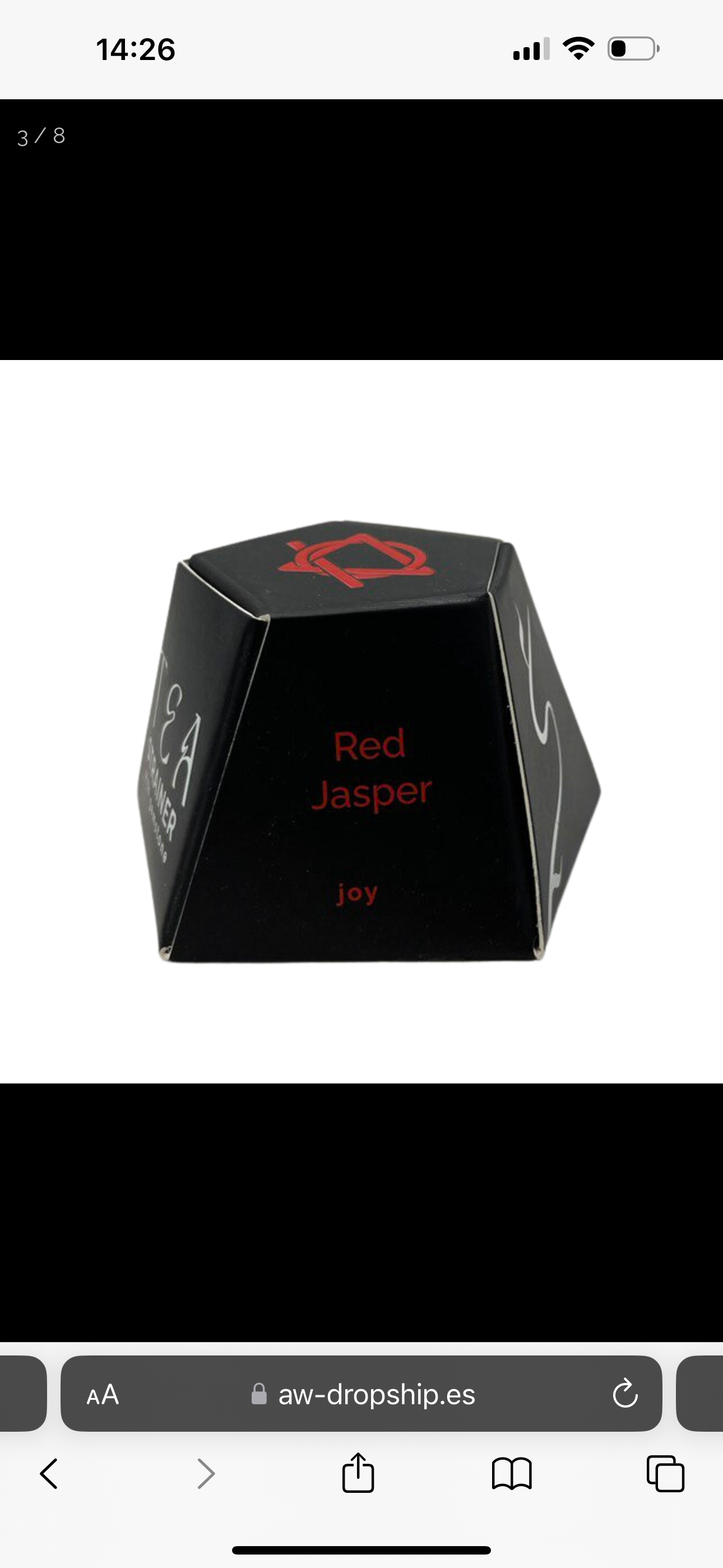 Colador de té con jaspe rojo