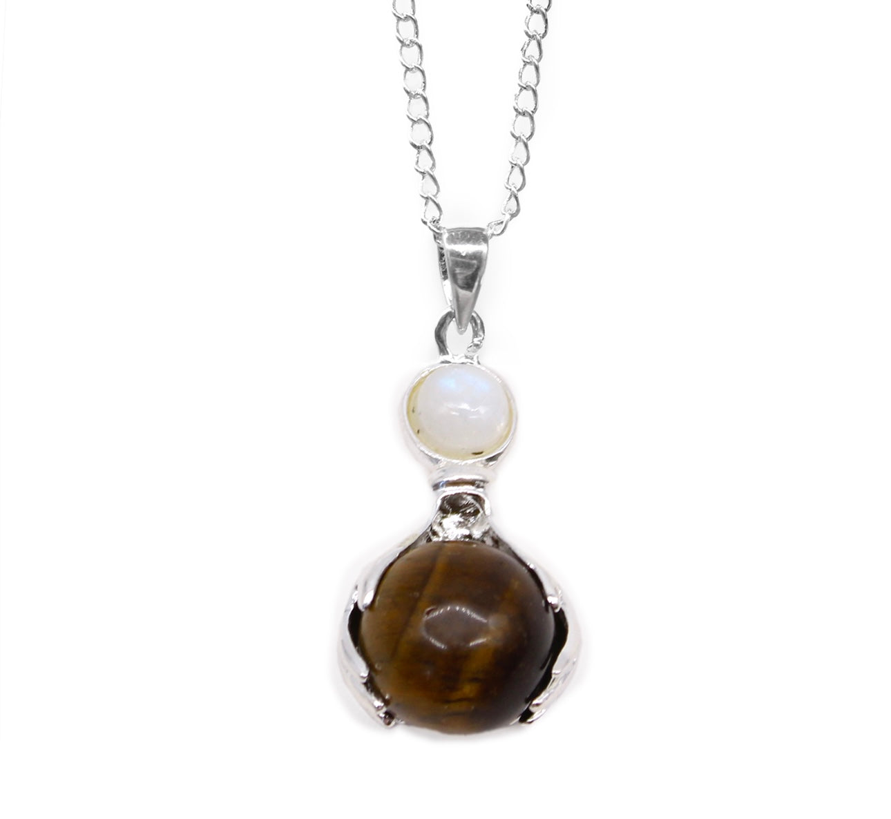 Collar de manos curativas con ojo de tigre
