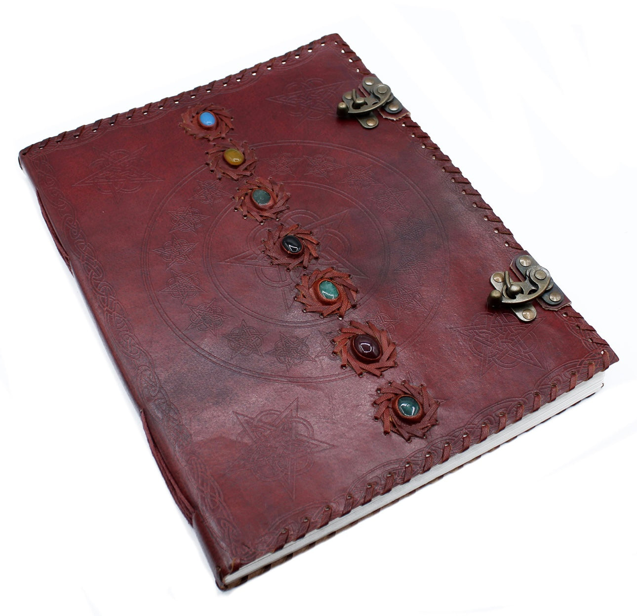 Cuaderno de piel con gemas -200 páginas (33x25cm)