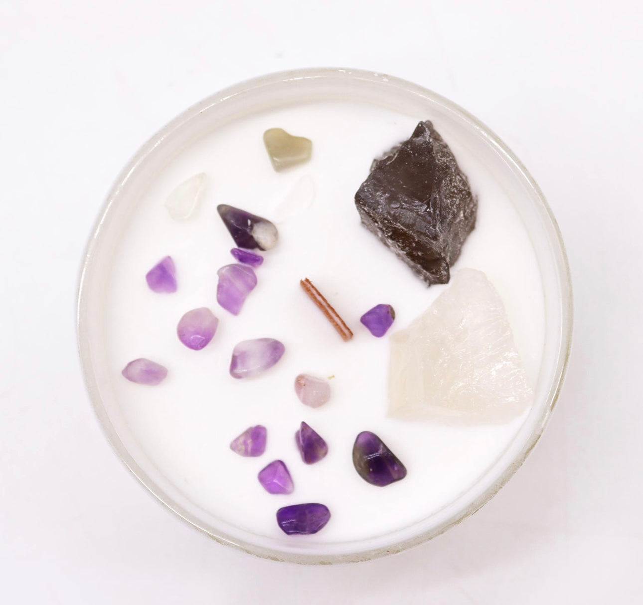 Vela con gemas. Chakra corona