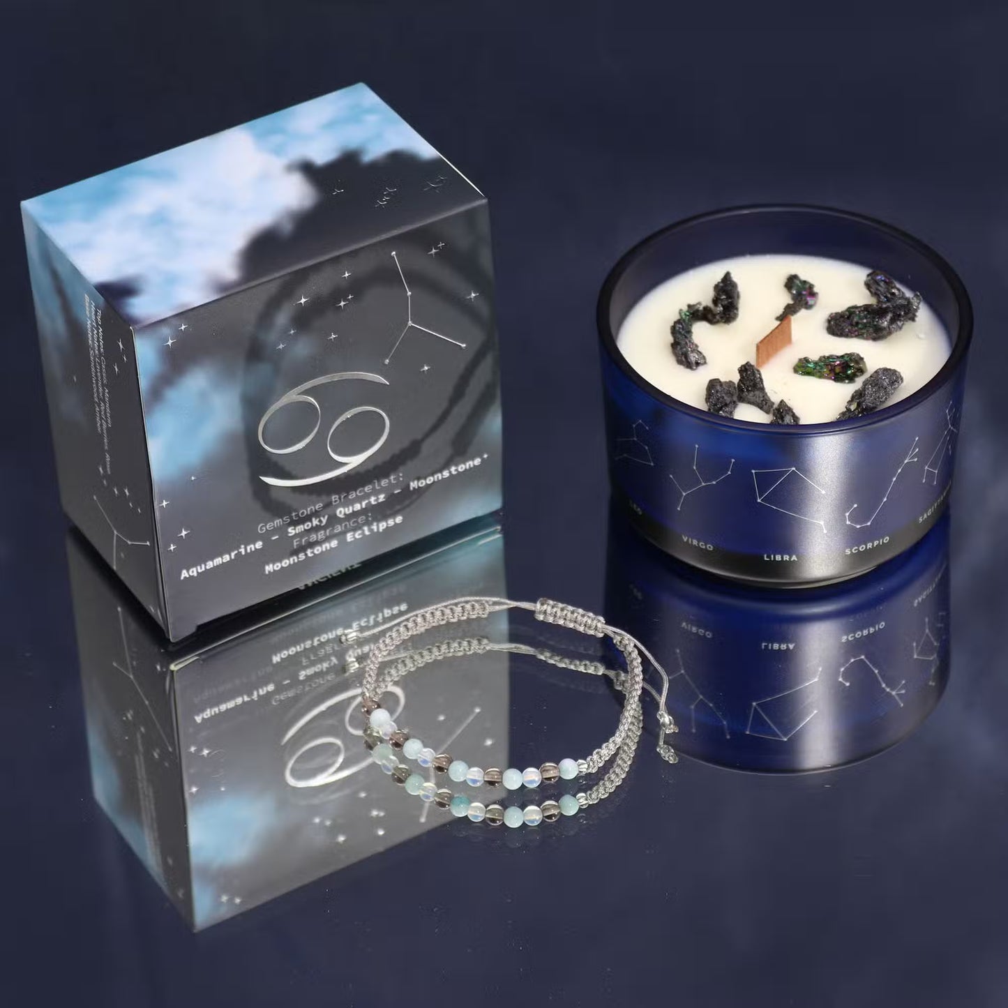 Vela de cera de soja con pulsera - Cáncer