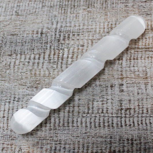 Varita Espiral deSselenita - 16 cm (Ambos extremos redondos)