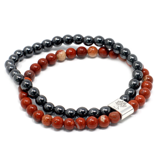 Pulsera de Piedras Preciosas Magnéticas - Piedra Jaspe Rojo