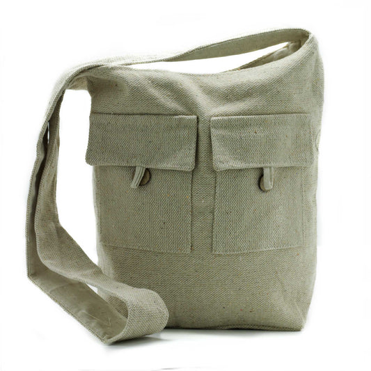 Bolso de Dos Bolsillos Tonos Naturales - Natural - Tamaño Grande