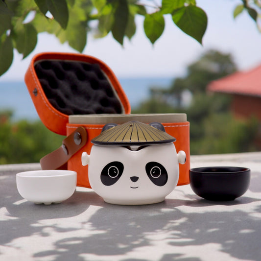 Set de tetera - Panda - Dos tazas & Estuche para guardar