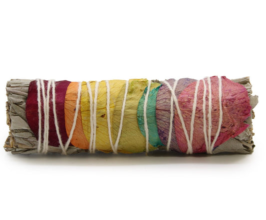 Sahumerio 7 chakras. Salvia y pétalos de rosa (10 cm)
