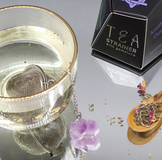 Colador de té con Racimo de amatista.