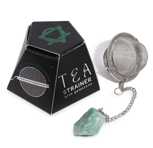 Colador de té con aventurina verde