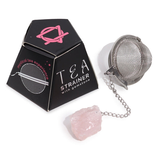 Colador para el té con cuarzo rosa