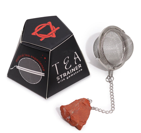 Colador de té con jaspe rojo