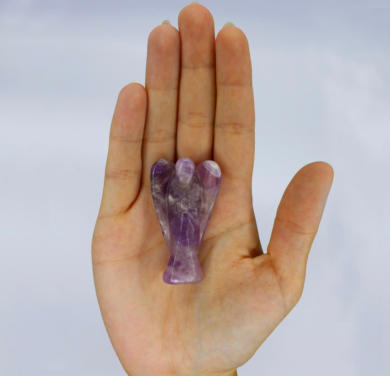 Ángel de amatista tallado a mano (5cm)