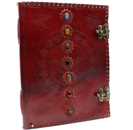 Cuaderno de piel con gemas -200 páginas (33x25cm)