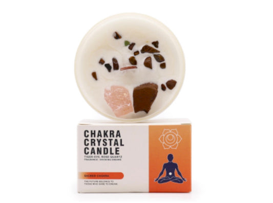 Vela con gemas. Chakra Sacro