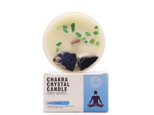 Vela con gemas. Chakra garganta