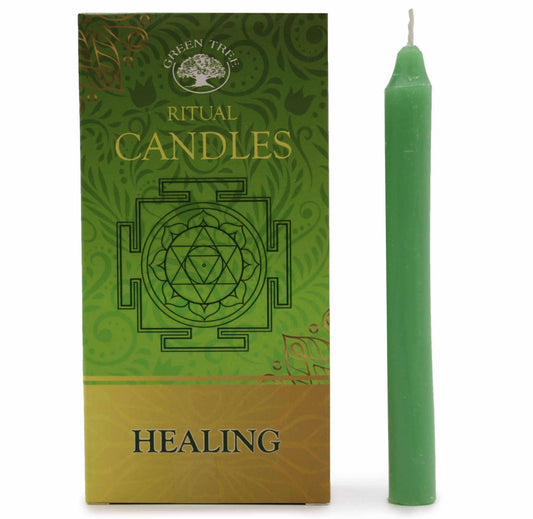 Velas verdes para ritual. Sanación (paquete de 10)