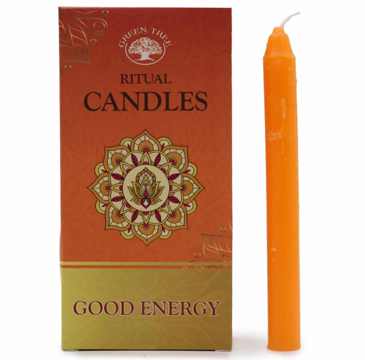 Velas naranja para ritual. Energía