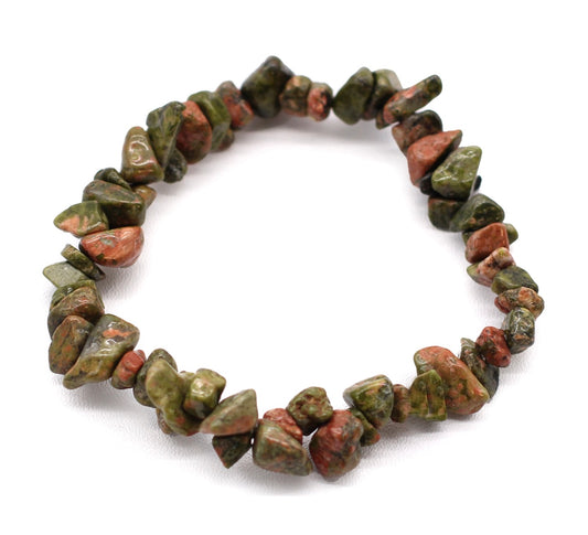 Pulsera Fragmentos de Piedras Preciosas - Jaspe verde