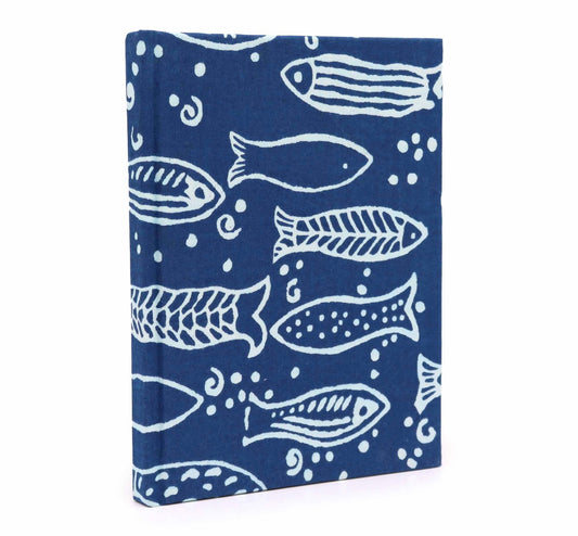 Cuaderno con encuadernación de algodón 20x15cm - 96 páginas - Pez índigo