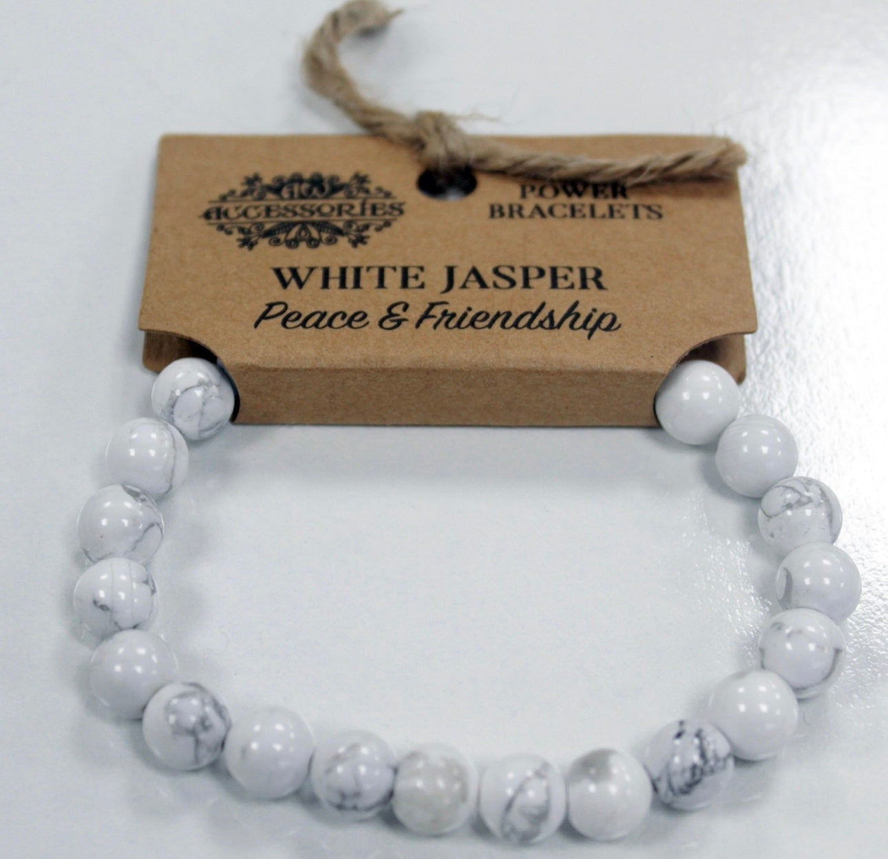 Brazalete de energía-Jaspe Blanco