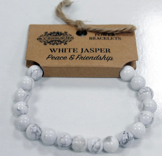 Brazalete de energía-Jaspe Blanco