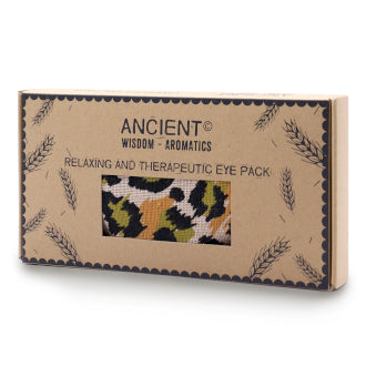 Almohada para los ojos de algodón natural lavanda y juco en caja de regalo - Leopardo Nocturno